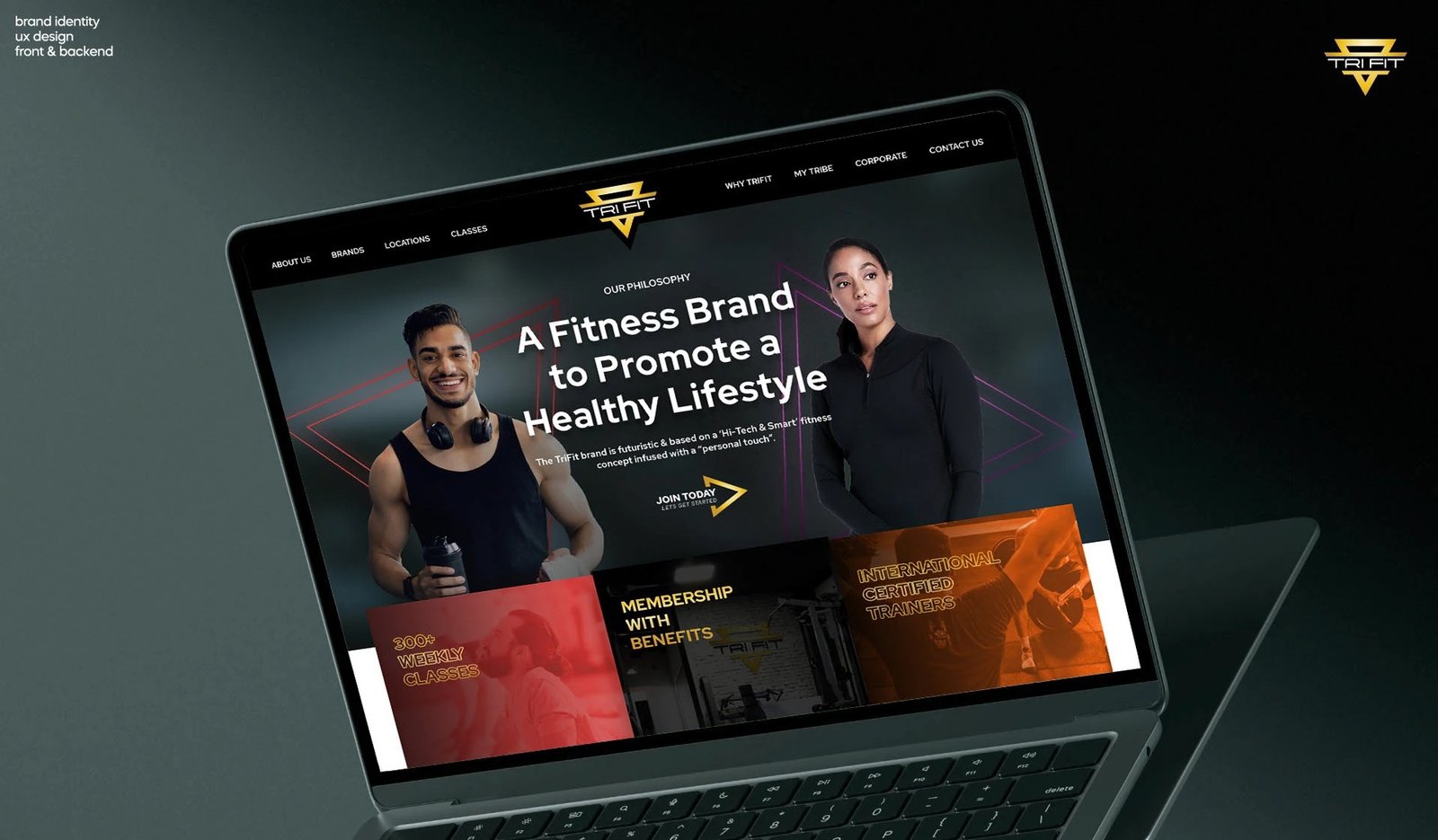 Trifit — Identity, website and social templates for a fitness brand.